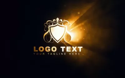 Animation du logo avec des faisceaux de lumière